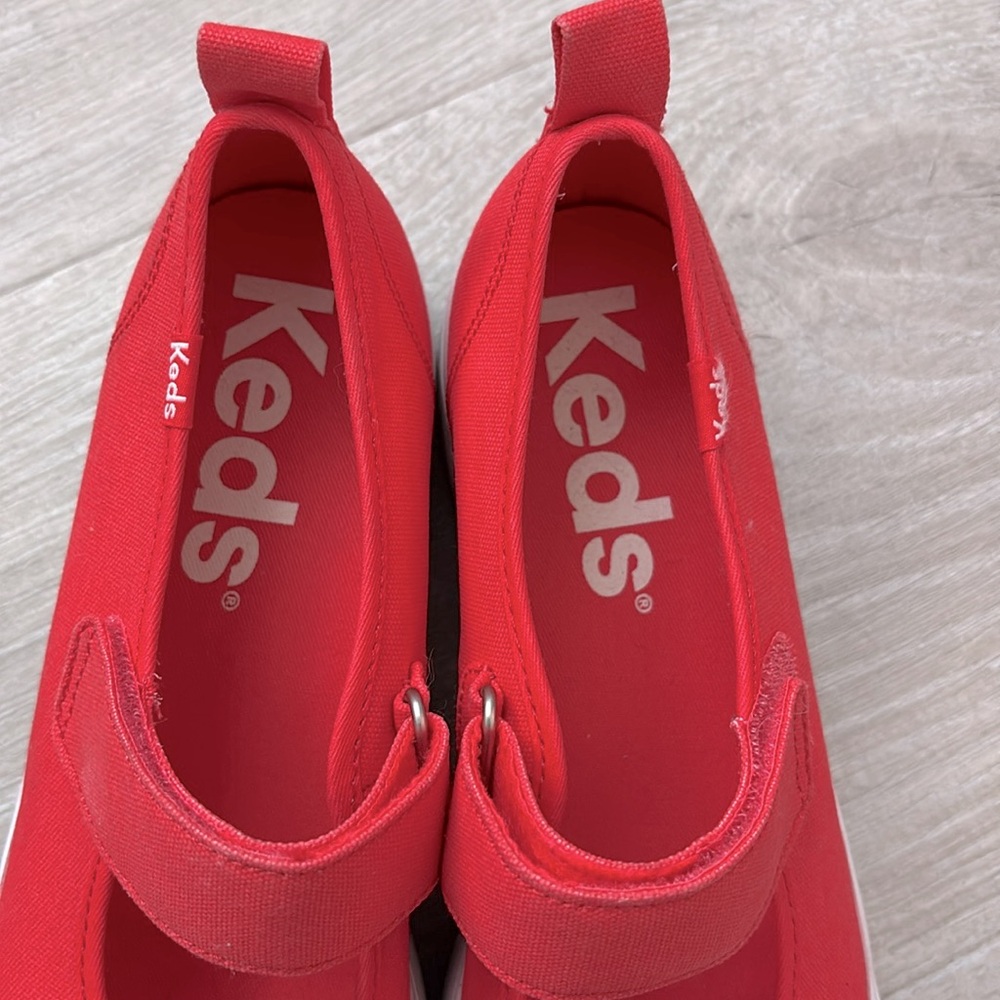 Keds Platform Mary Jane Red Canvas Sneakers size 8 - Picture 6 of 12